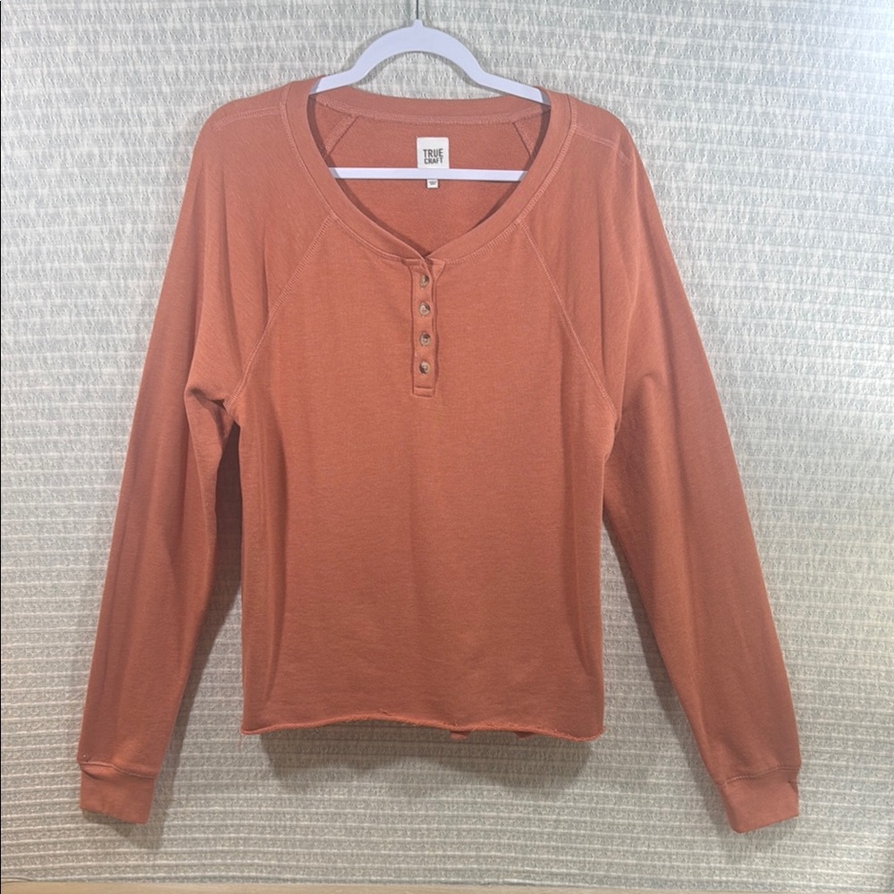 True Craft Women's Rust Long Sleeve Blouse -NWOT